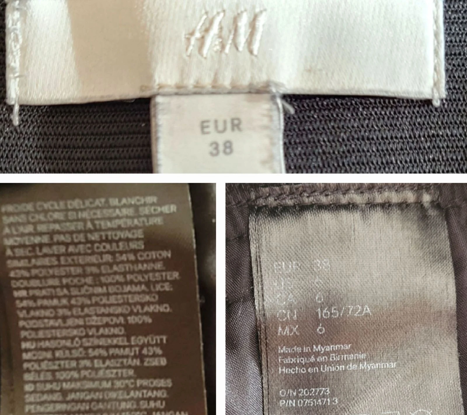 H&M Calça Preta TM/TFr38-Preta-Corte Justo e Cintura Elástica em BE – photo 4